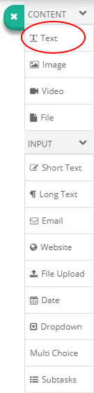 Text Control Button In The Toolbar