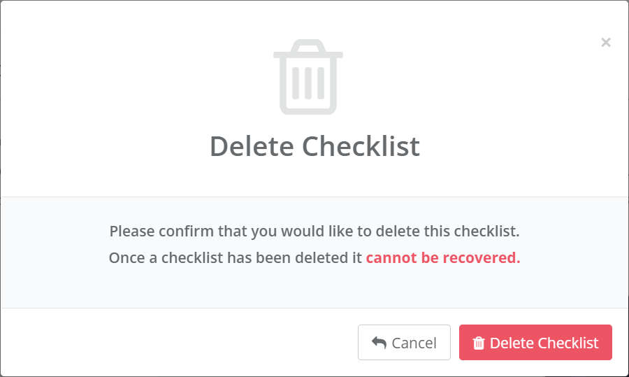 Delete a Checklist | CheckFlow