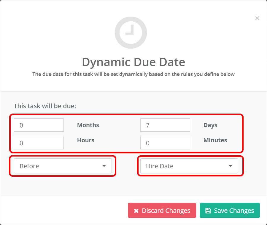Dynamic Due Date Popup