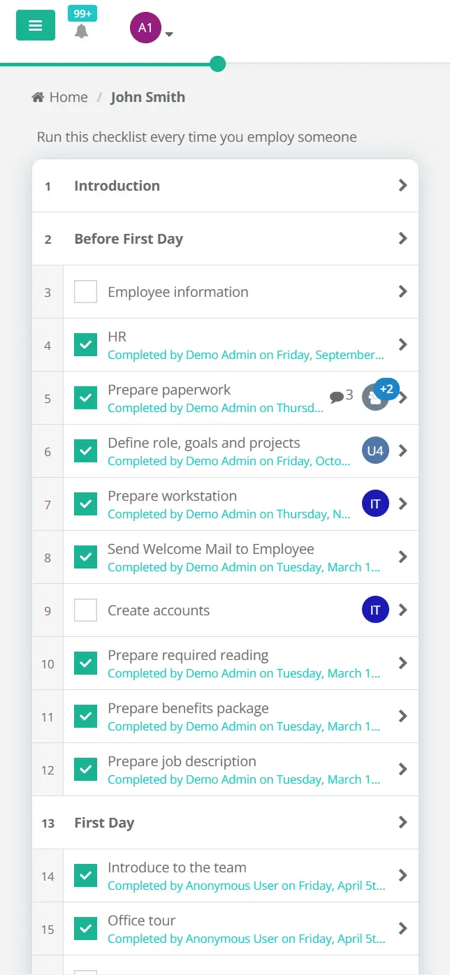 Task List on an iPhone 14