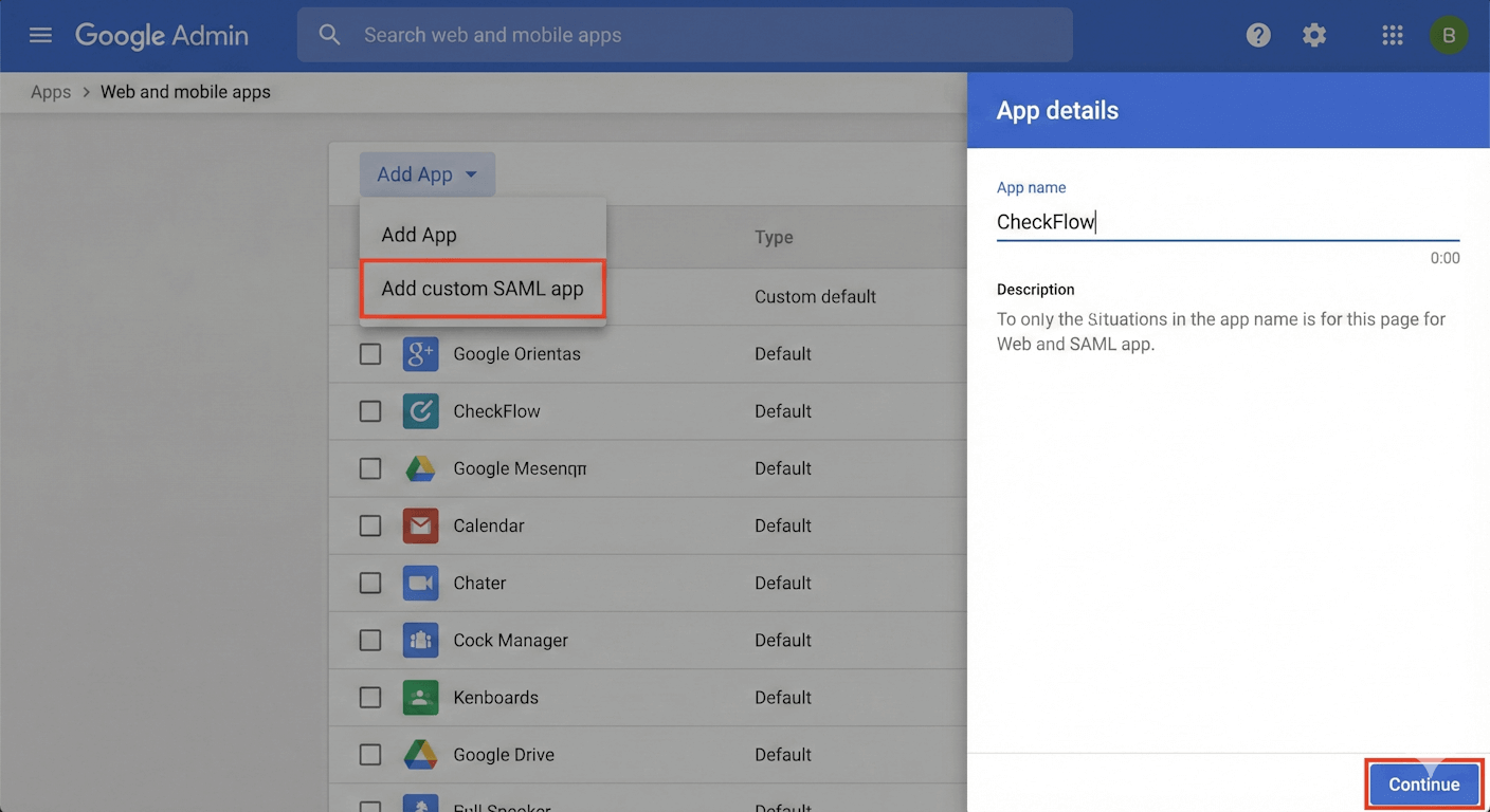 Add Custom SAML App